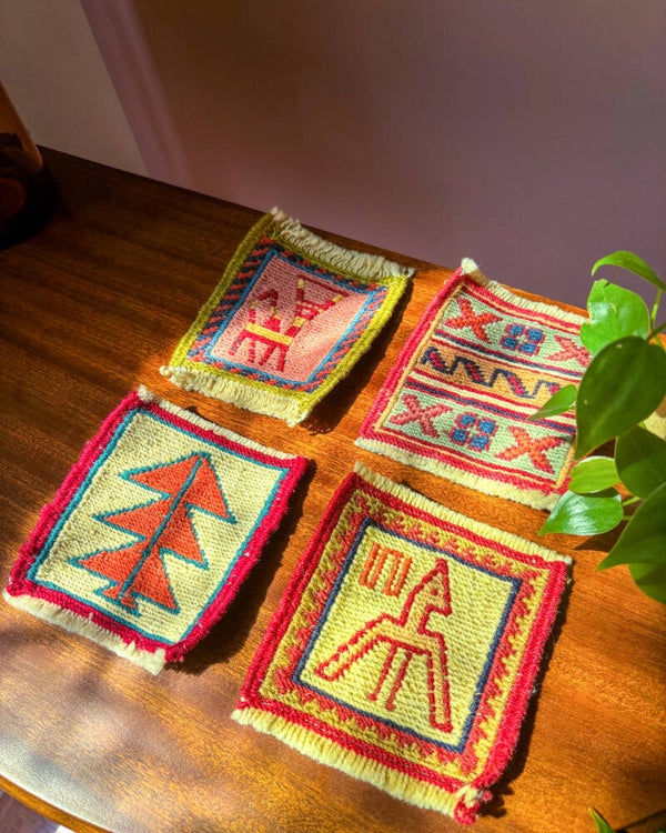 Handgeweven Perzische Mini Kelims (set van 4)