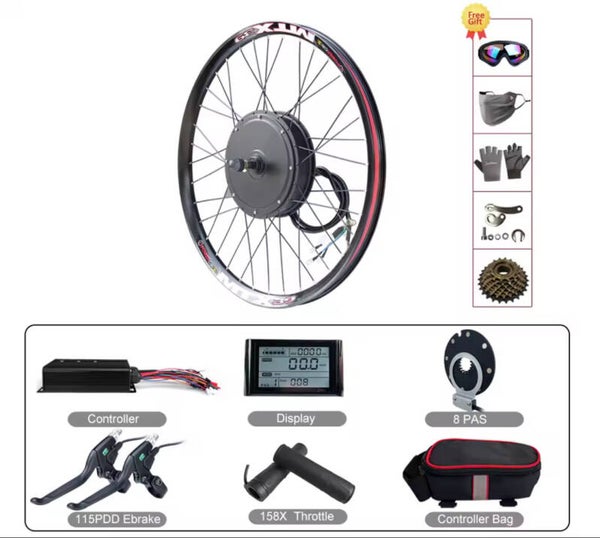 CSC Electric bike Conversion Kit Rear 48V 1000W 1500W hub Motor Wheel with 48V battery 26" 27.5" 29inch SUN RINGLE rim for EBIKE