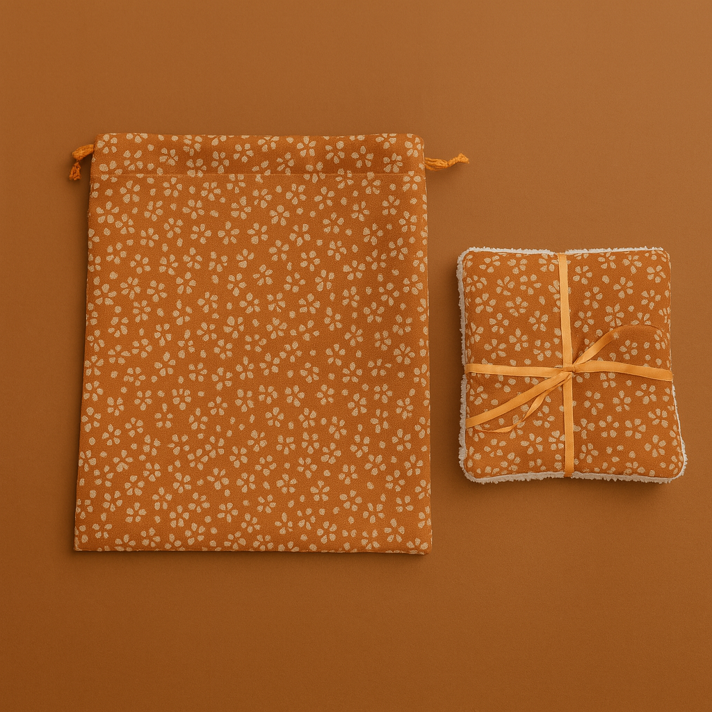 lingettes lavables + pochette assortie