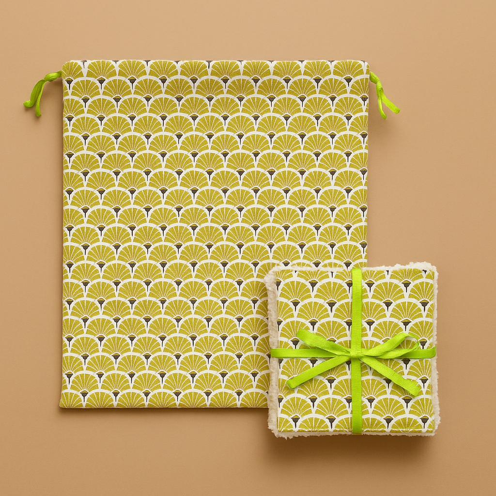 Lingettes lavables + pochette assortie