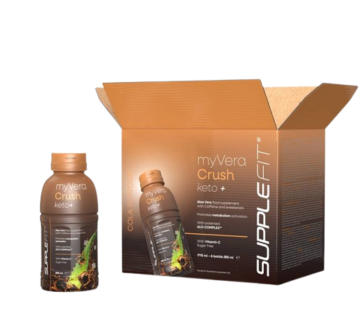 MYVERA CRUSH Keto + | Complément alimentaire avec caféine et édulcorants en bouteille unidose de 285 ml (12 bouteilles) - 3420 ml INTA005-12