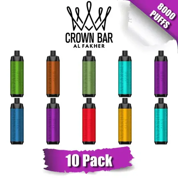 ALFAKHER CROWN BAR – 8000 PUFFS 10 PACK