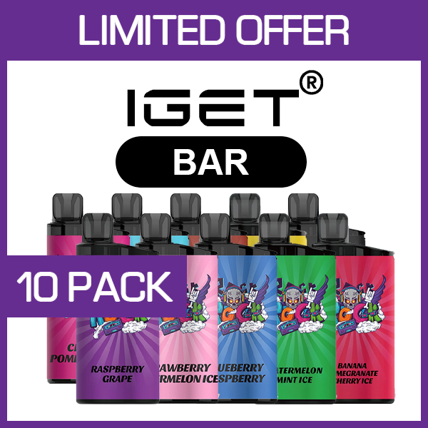 IGET BAR VAPE – 10000 PUFFS – 10 PACK