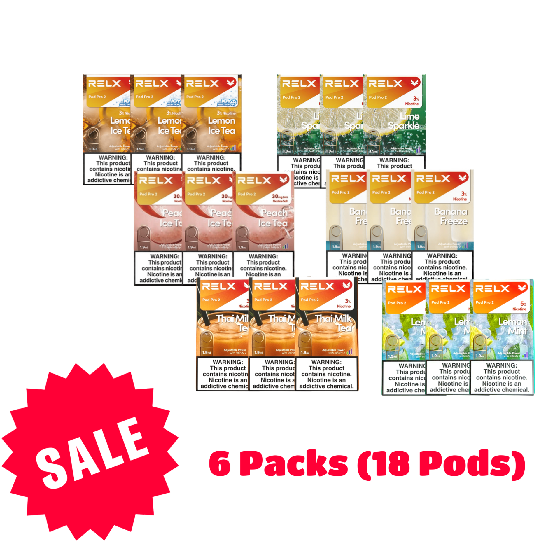 RELX Infinity Pro 2 Pod Super Sale Bundle (18 Pods)