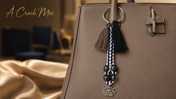 Bijou de sac Méditation en Hématite – Création artisanale À Croch’Moi
