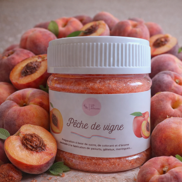 🍑 Sucre Aromatisé Pêche de Vigne – Saveur Fruitée & Colorant Naturel