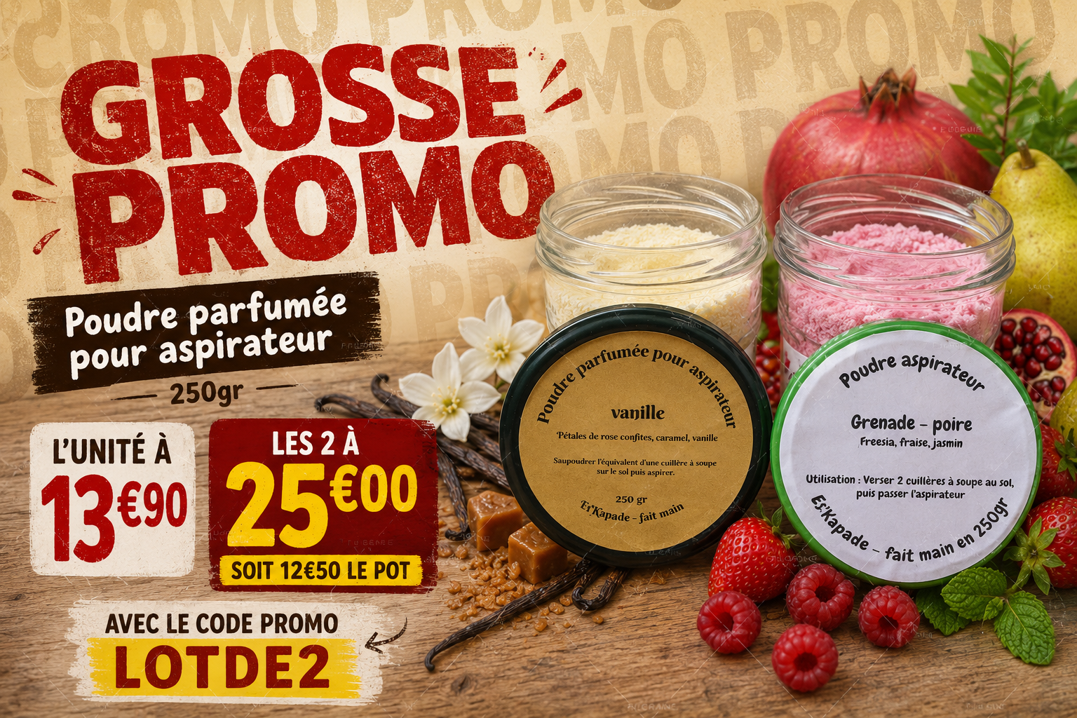Poudre parfumée pour aspirateur 250gr