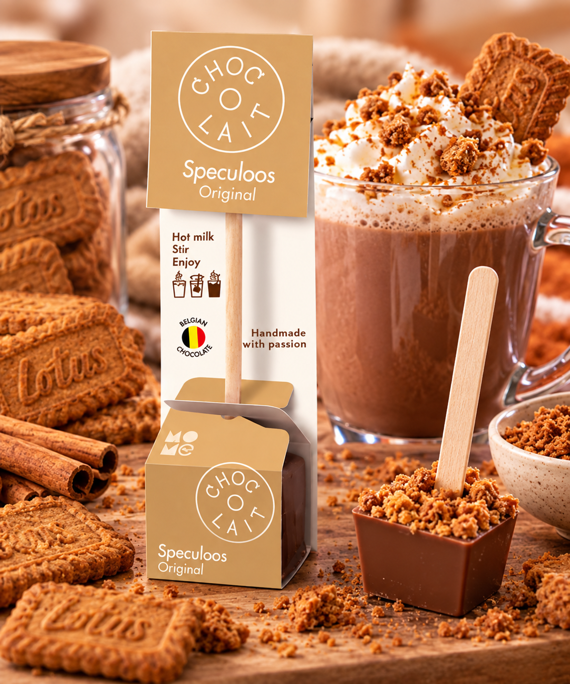 🍫 Cuillère Chocolat Chaud Spéculoos – 33 g