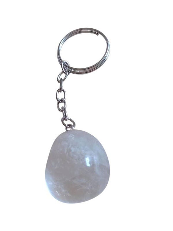 Porte-clé en pierre roulée – Lithothérapie & bien-être (≈ 3 cm)