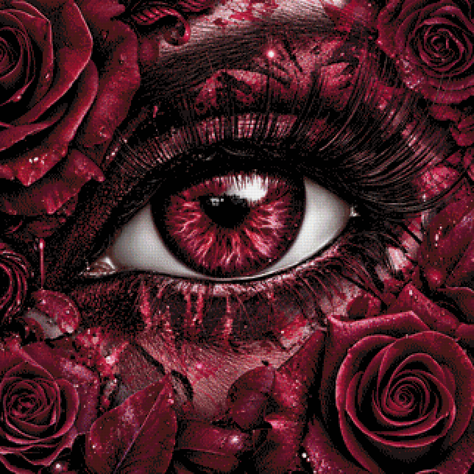 Eye of Roses "bordeaux"