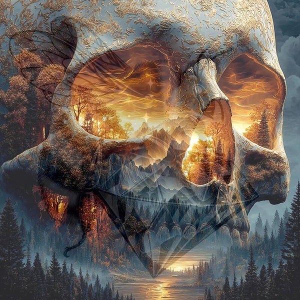 Skull on Wood