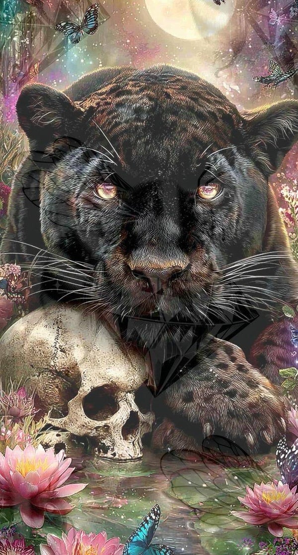 Panther with Skull