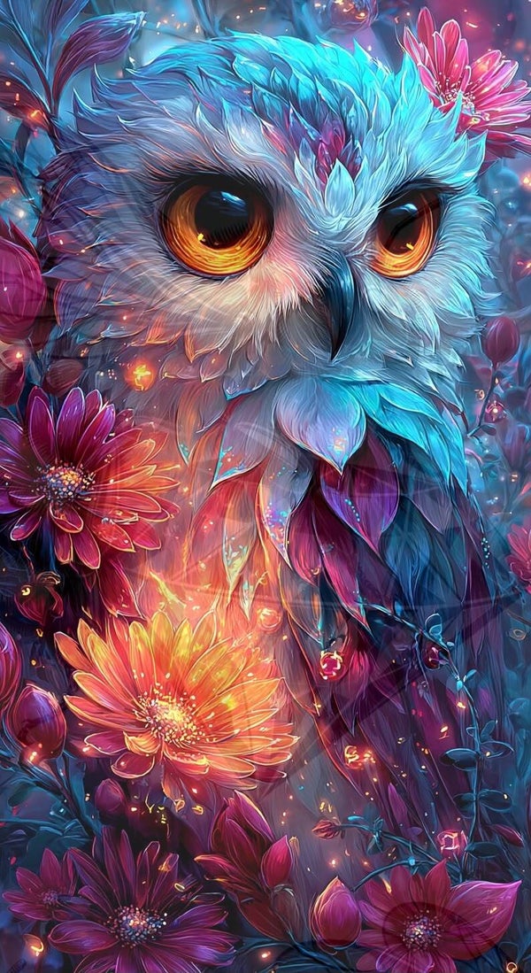 Owl on Flowers
