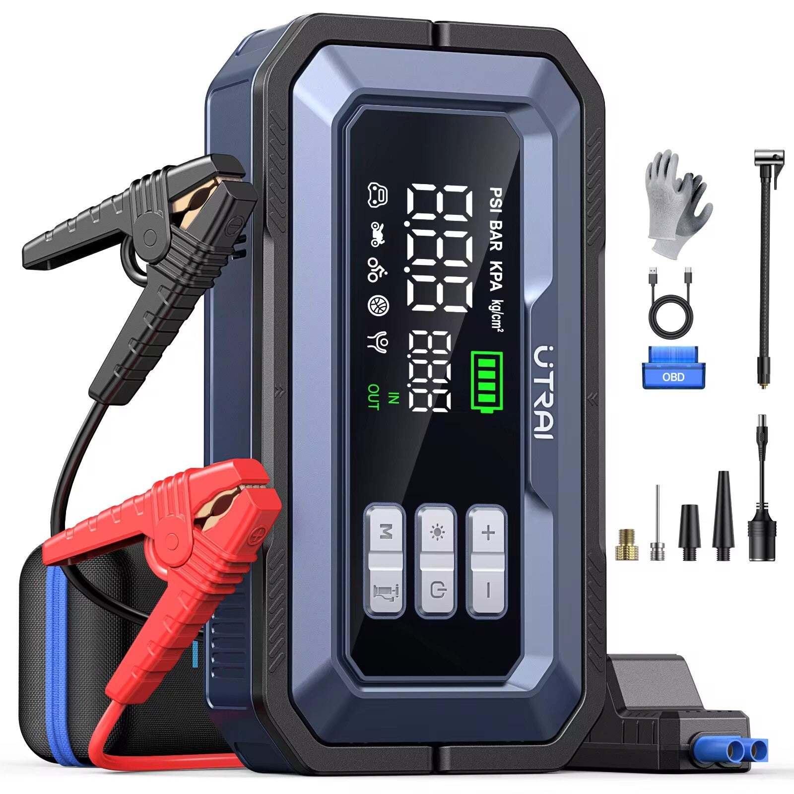 Auto Jumpstarter/Alles in een Luchtpomp/Powerbank/obd diagnose