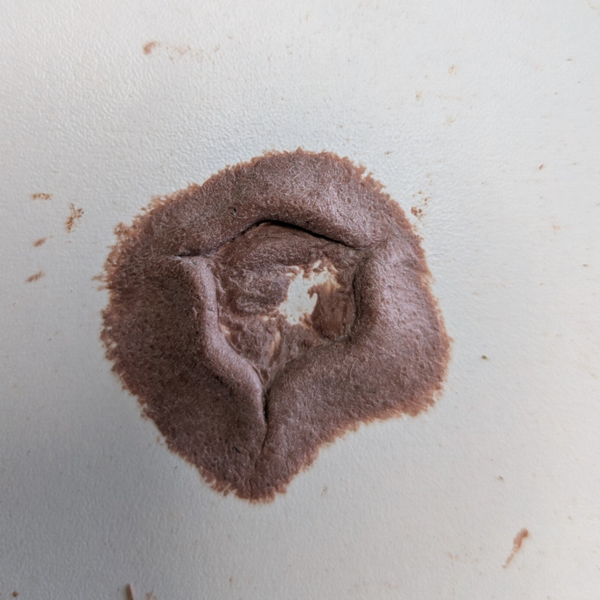 Impact de balle boursouflé