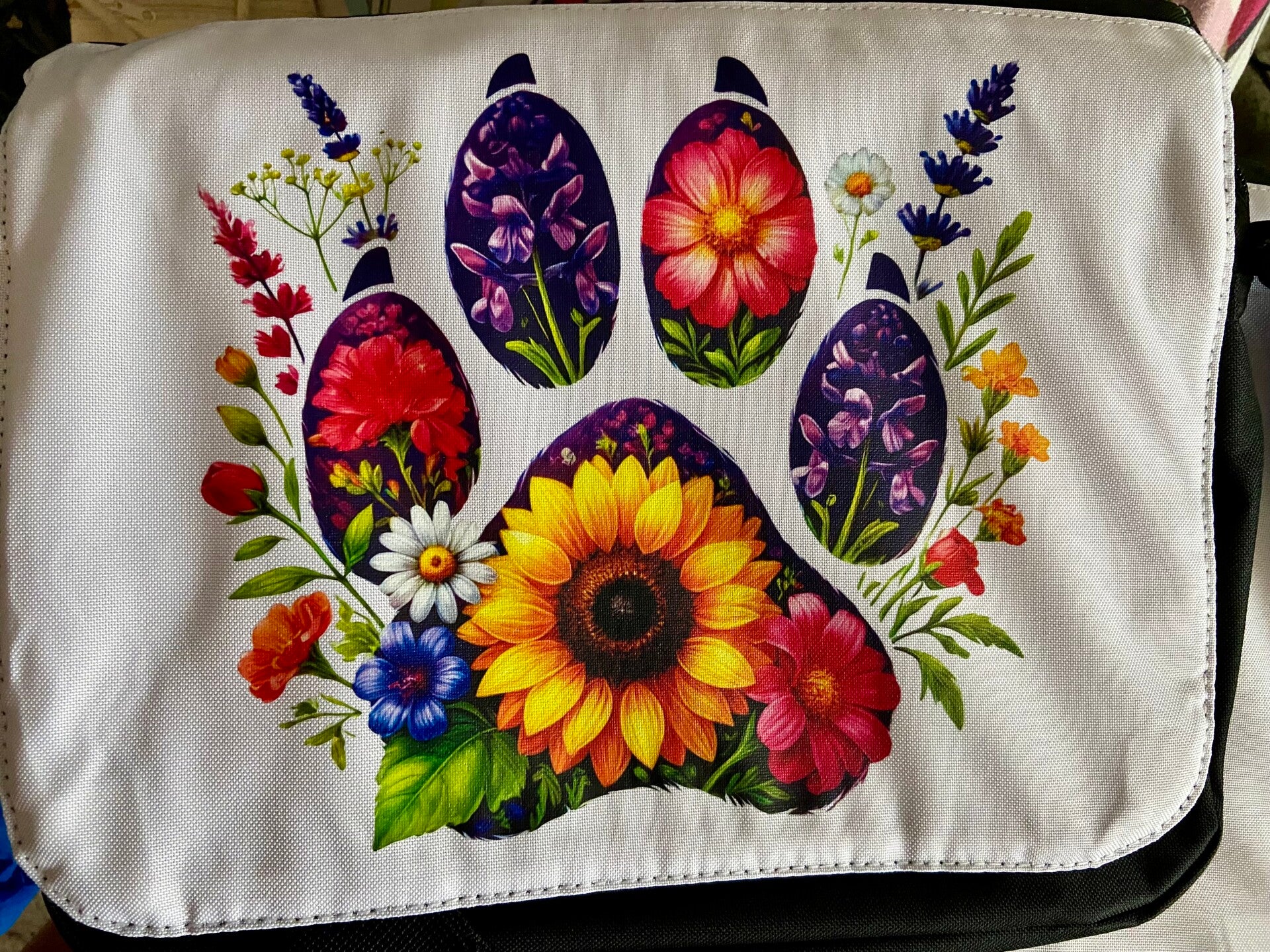 Flowers paw pad crossbody purse