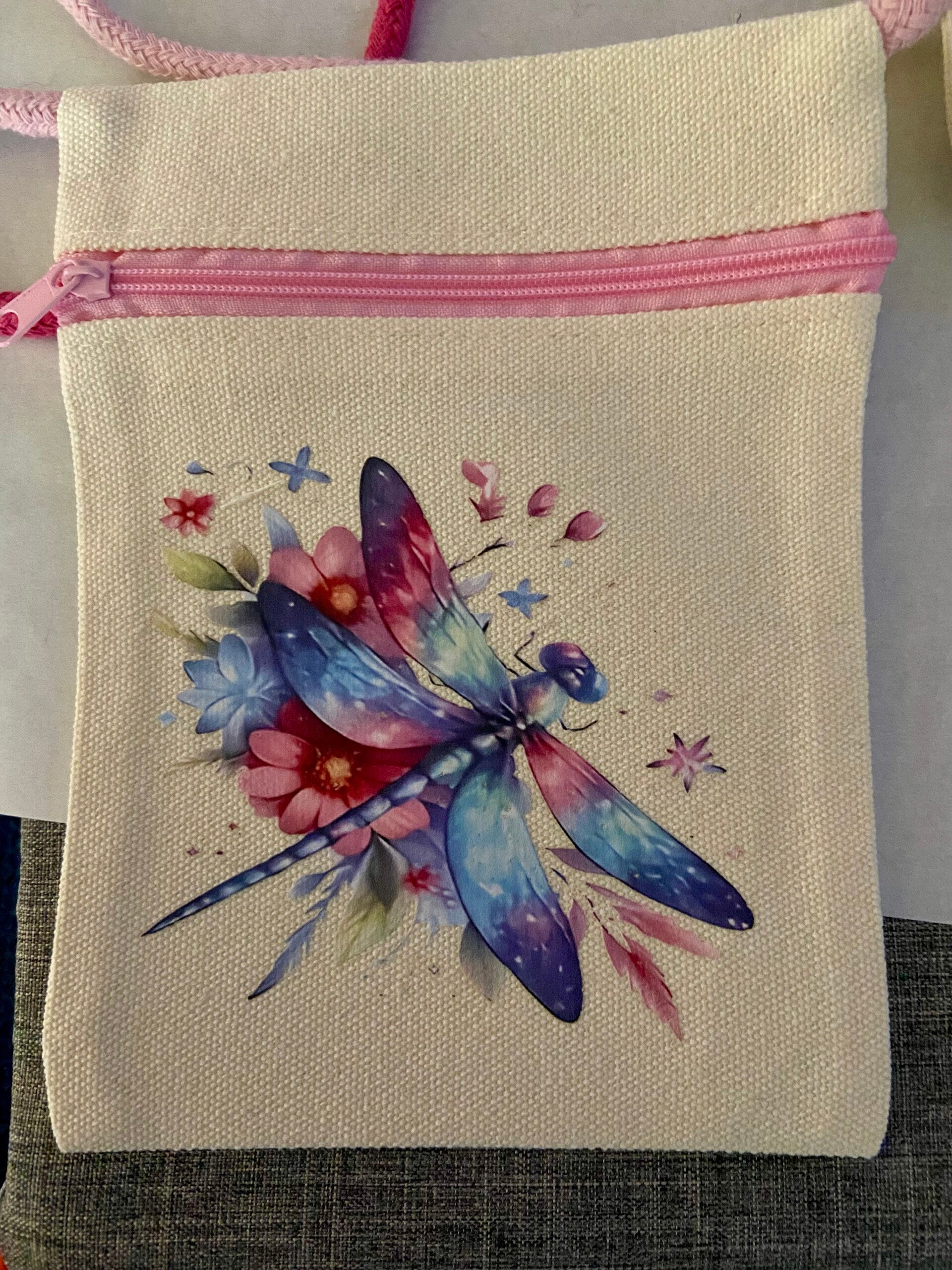 Dragonfly 2 sided crossbody bag