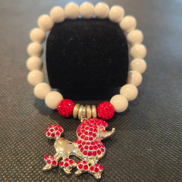Sigma Gamma Rho Inspired Red Poodle Bracelet