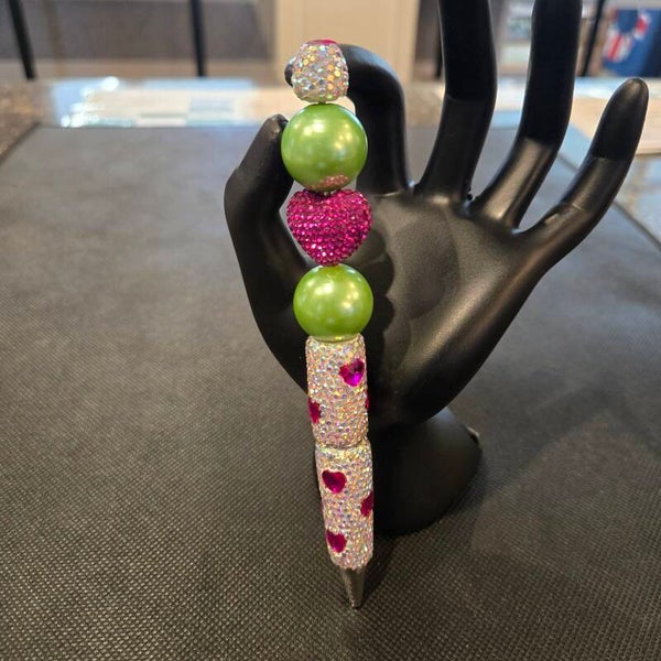 Pink Crystal Heart Statement Bracelet