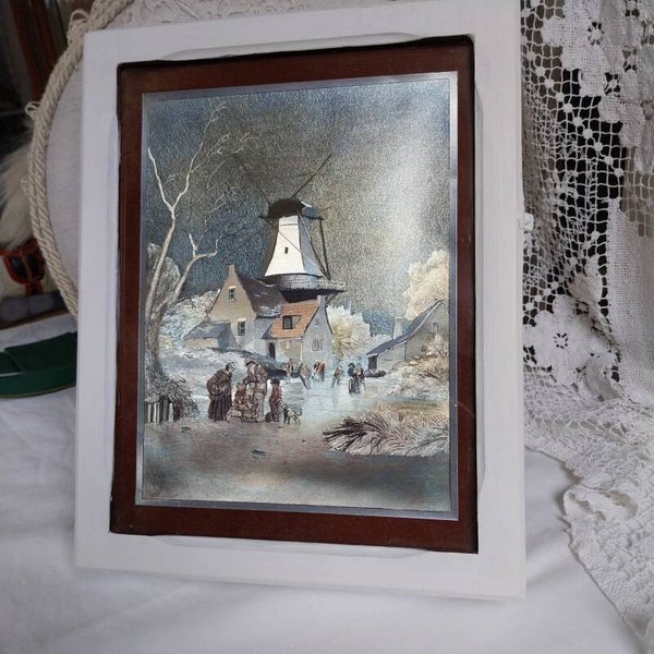 bezaubernder Schlüsselkasten Holz mit Bild Nostalgie Cottage Shabbychic Vintage
