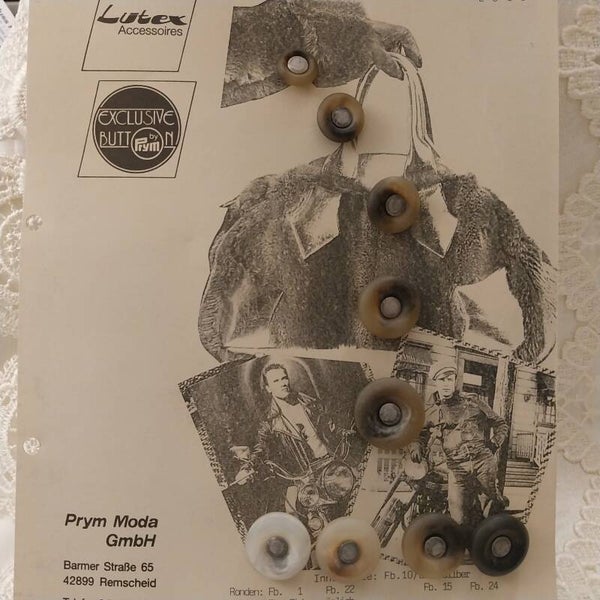 Vintage Knopfkarte Vertreterkarte Prym Moda/Lütex