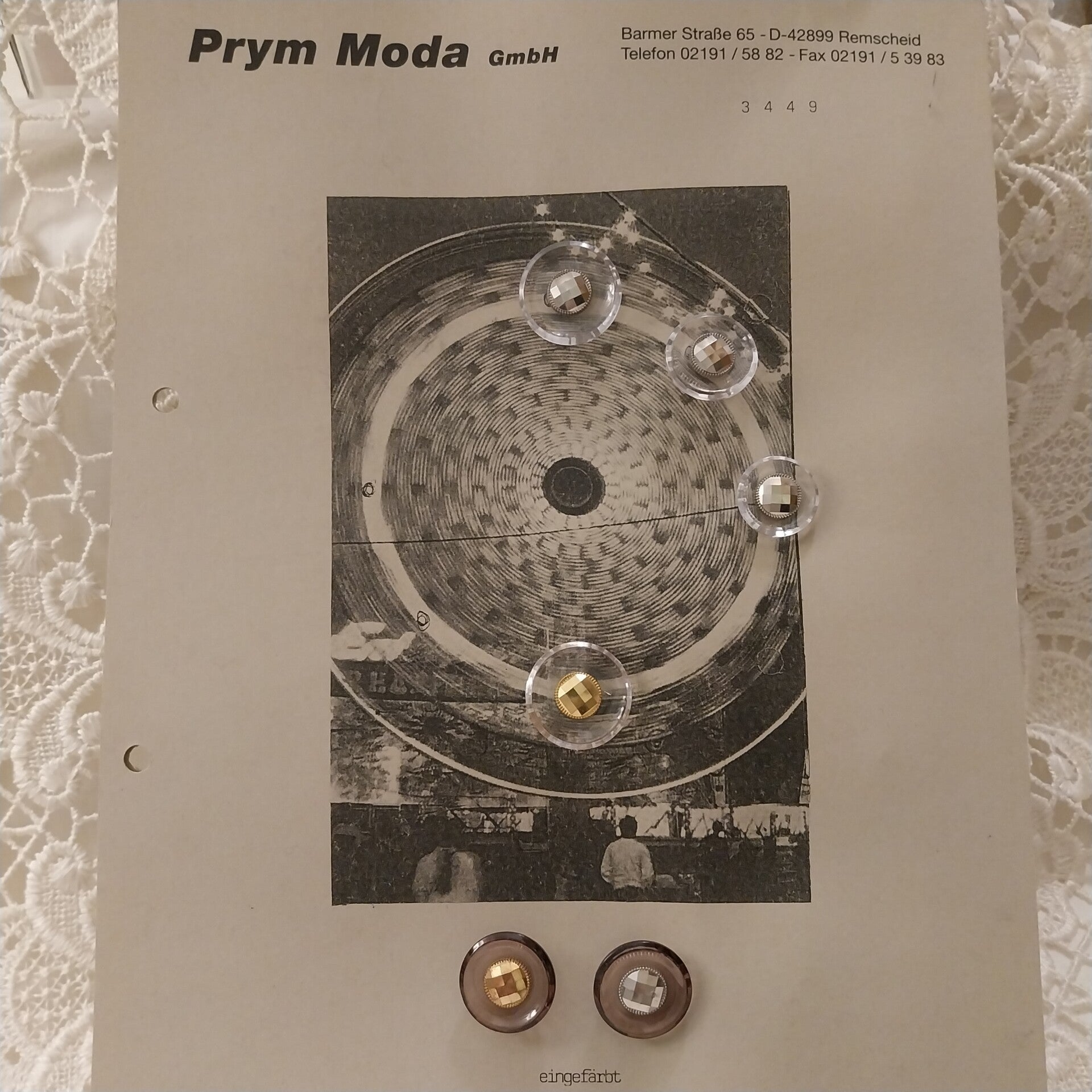 Vintage (Nr.20) Knopfkarte Vertreterkarte Designknopf