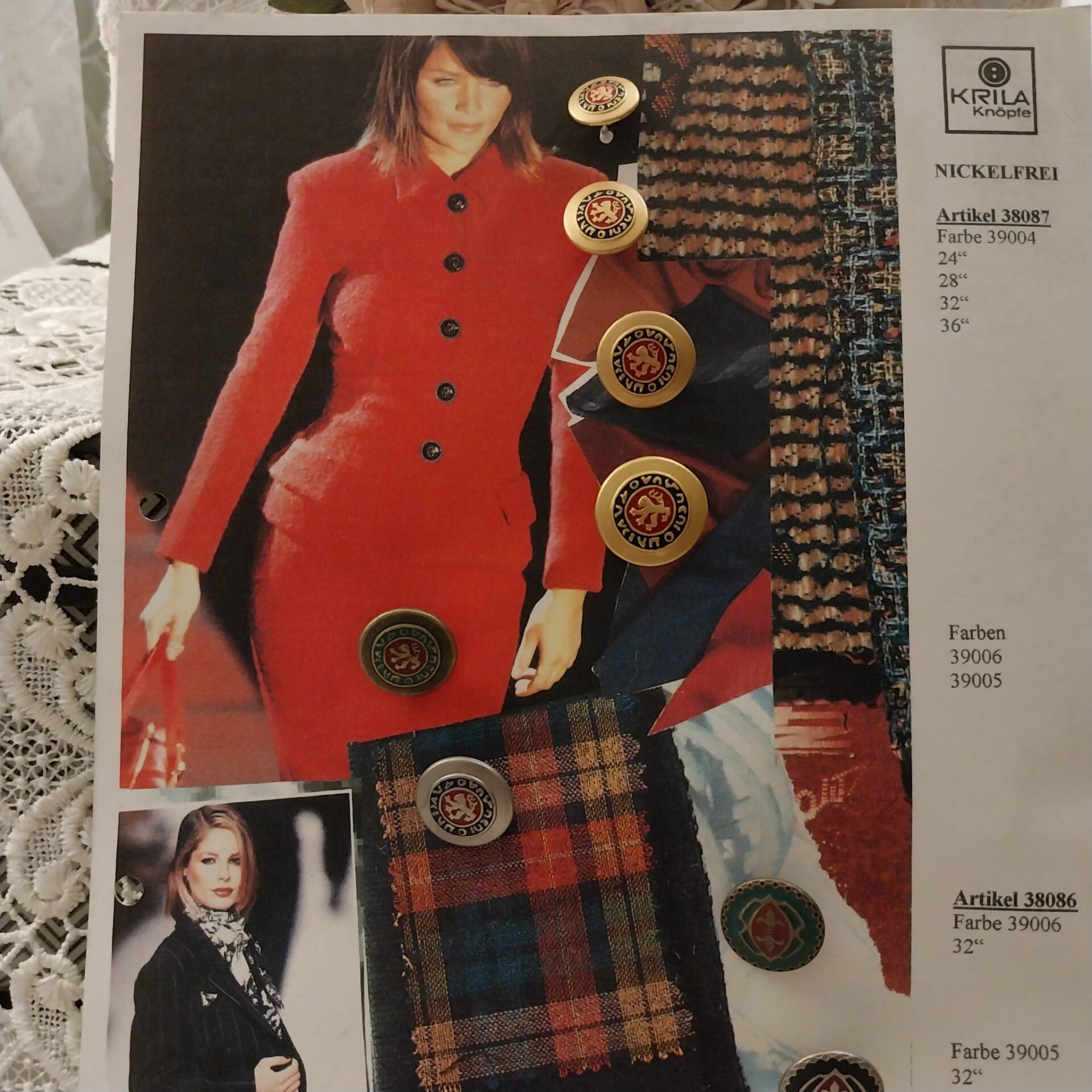 Vintage Vertreterkarte Knöpfe Knopfkarte Modellkarte