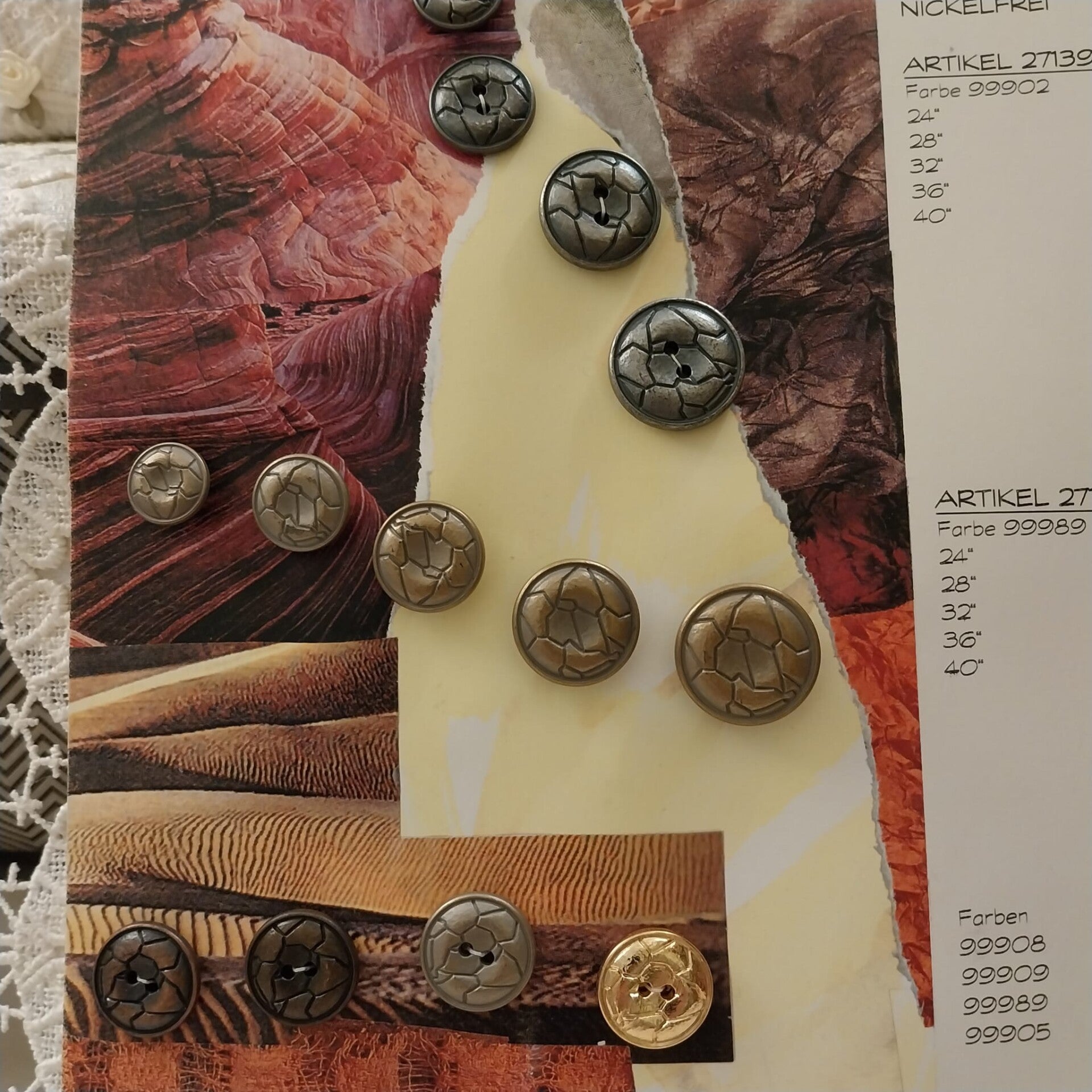 Vintage Vertreterkarte Knöpfe Knopfkarte Modellkarte