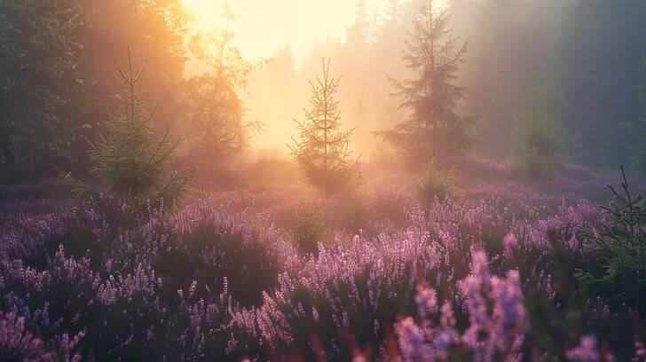 foto van de heide op de veluwe yoga nidra in Lieren bij Beekbergen Gelderland. Lichaam tot rust brengen door yoga.