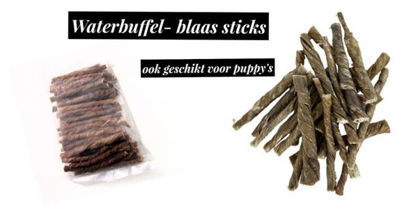 Waterbuffel stickies  - ook geschikt voor puppy's  12 cm - 500 gram zak.
