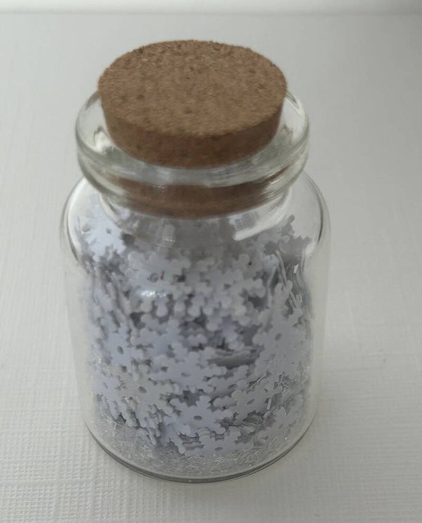 sneeuwvlok wit met glitter sneeuw