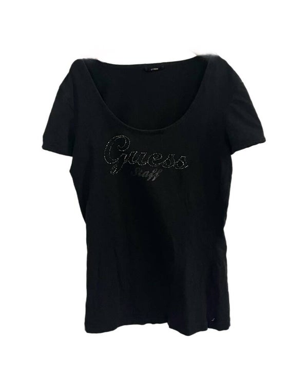 Guess Zwarte Top met Rhinestones – Stijlvol, Glamoureus & Tijdloos