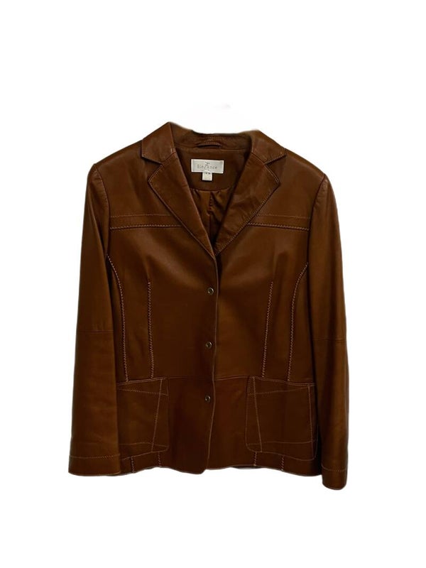 Leren Bruine Jas van merk Elegance