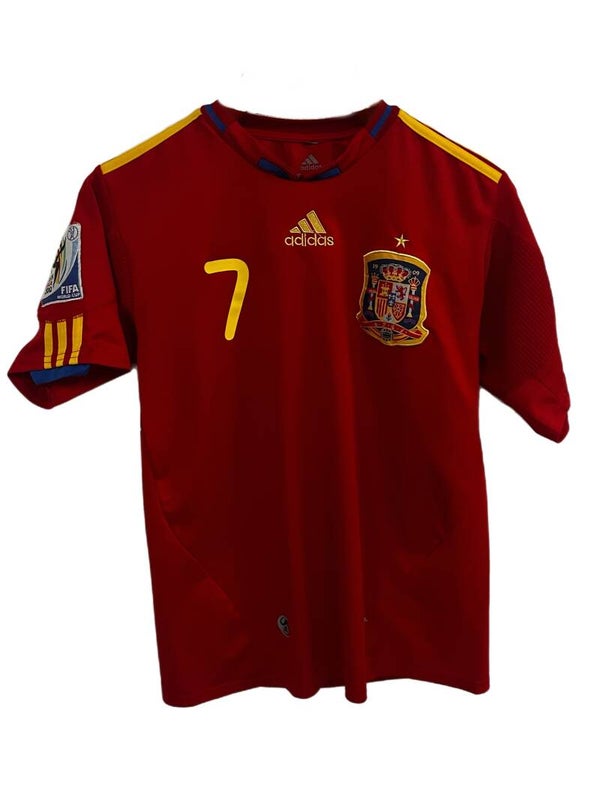 Origineel David Villa Nr. 7 Spanje Shirt – Rood | Iconisch Voetbaltruitje