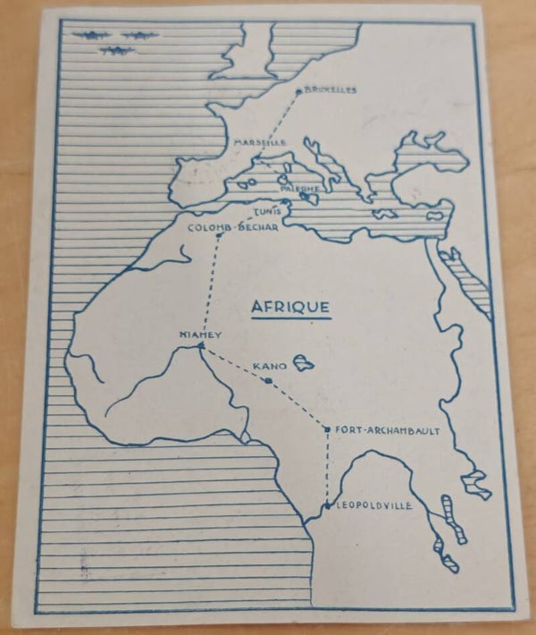 Commemoratieve Postkaart – Route België – Congo | Historisch Verzamelobject & Koloniale Postgeschiedenis