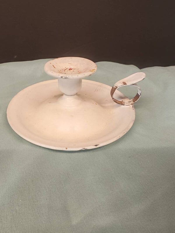 Oude Metalen Kaarsenhouder – Authentieke Vintage Sfeermaker met Karakter