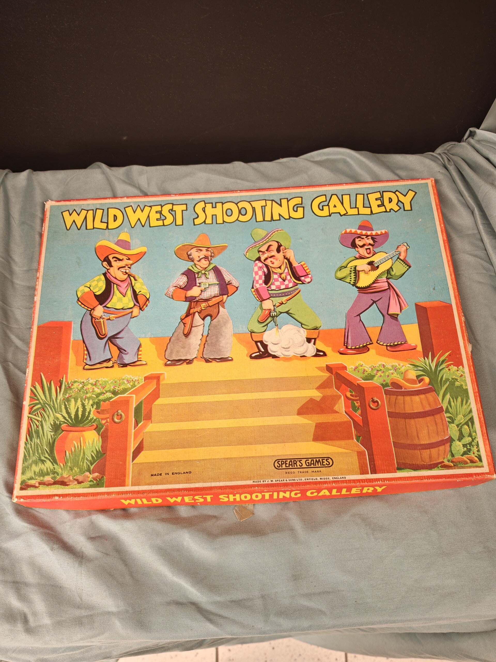 Oud Wild West Spel – Vintage Western Bordspel voor Verzamelaars & Liefhebbers