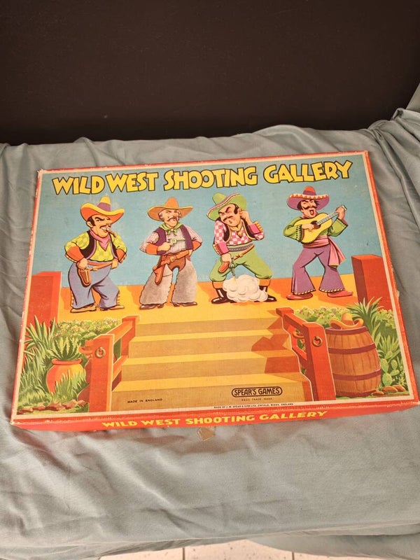 Oud Wild West Spel – Vintage Western Bordspel voor Verzamelaars & Liefhebbers