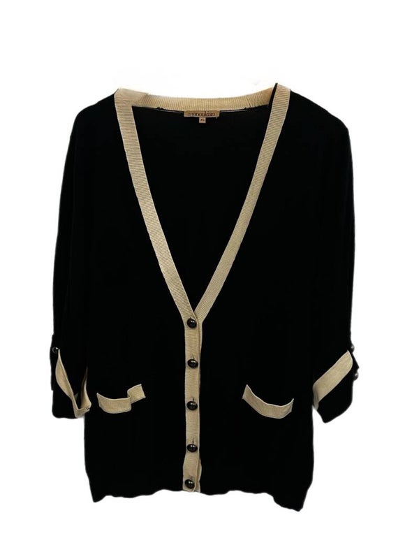 Zwart-crème damesgilet van Manoukian – stijlvolle vintage look