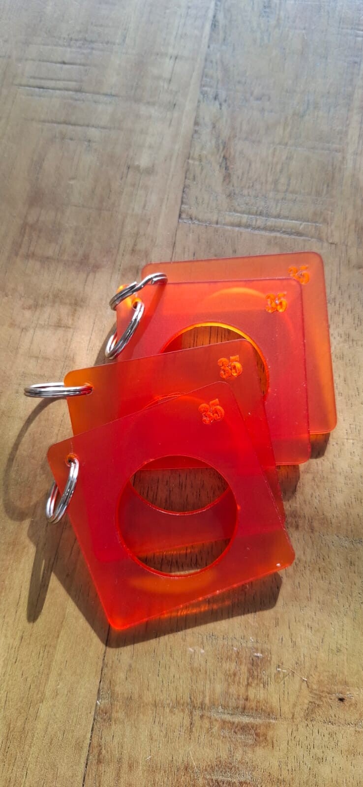 Sleutelhanger Maatplankje Steenfruit Kers Pruim.