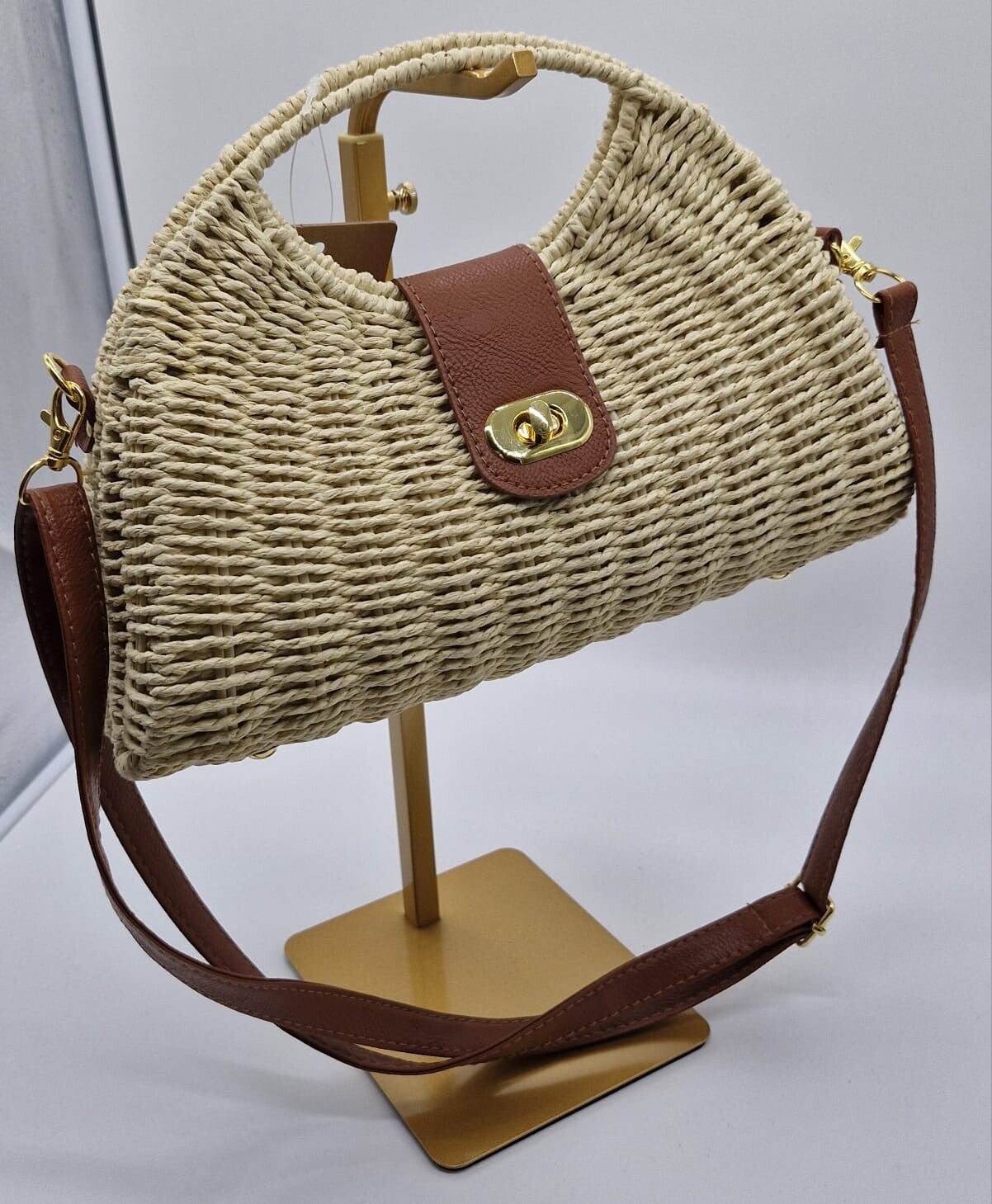 Handtasche Schultertasche Stroh Boho Hippie