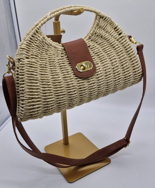Handtasche Schultertasche Stroh Boho Hippie