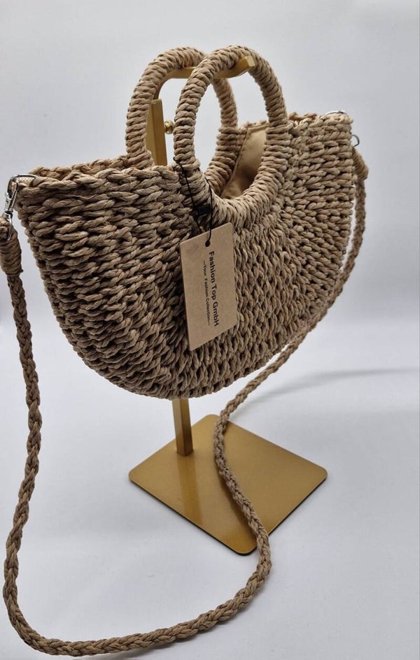 Handtasche Stroh Korb mit Beutel Tasche