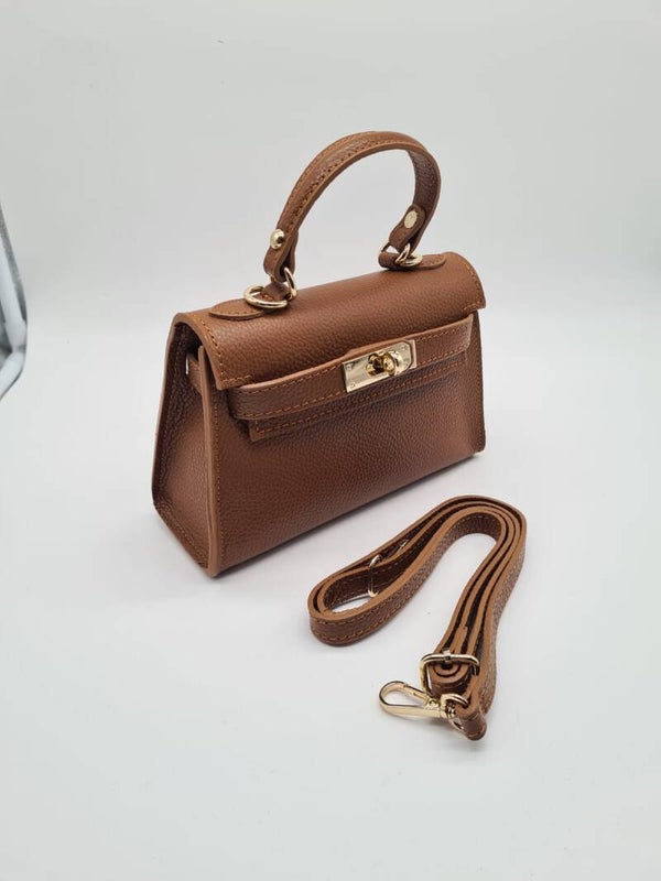 Kleine Handtasche Italien Vera Pelle Echtleder
