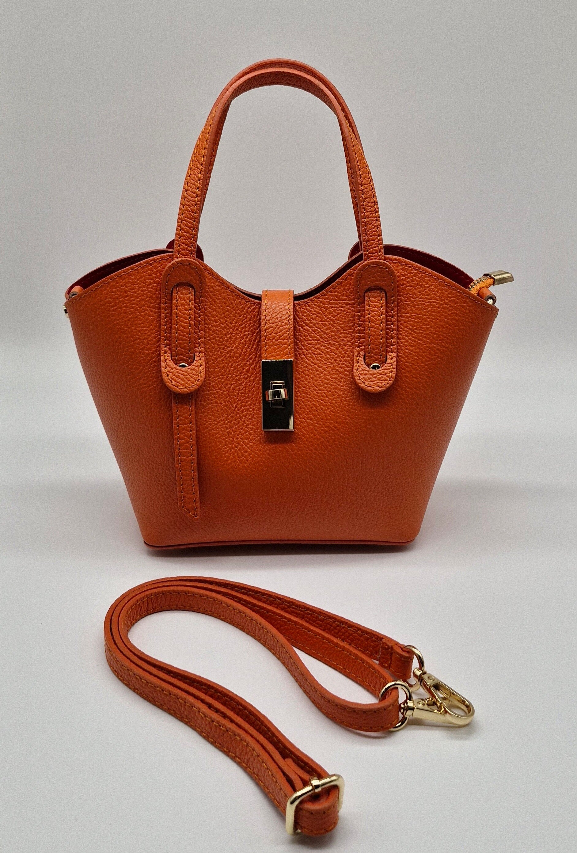 Kleine Handtasche Italien Vera Pelle Echtleder