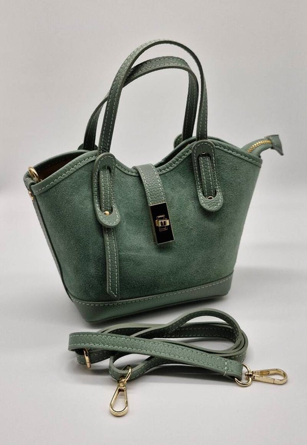 Kleine Handtasche Wildleder Italien Vera Pelle Echtleder