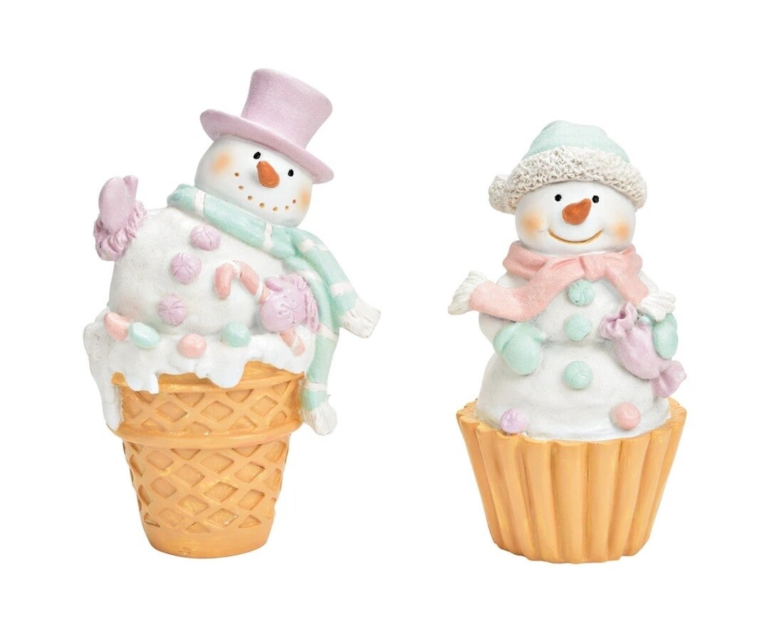 Weihnachten Deko Schneemann in Waffel