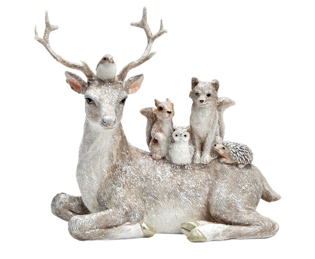 Weihnachten Deko liegender Hirsch