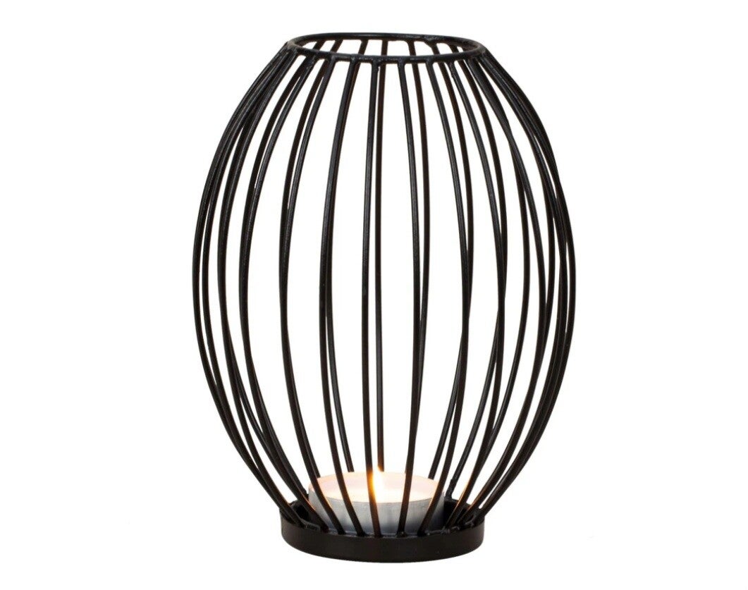 Metall Windlicht schwarz