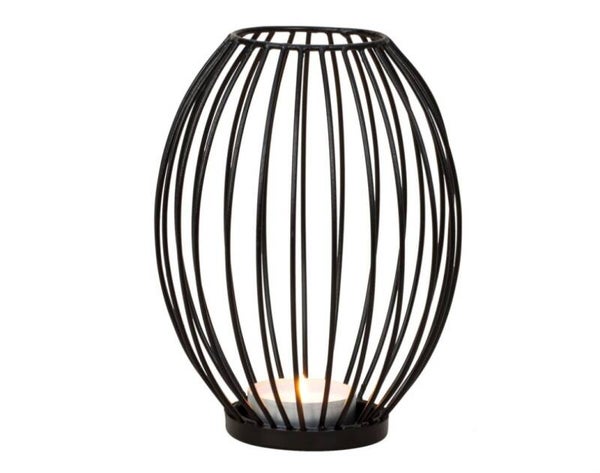 Metall Windlicht schwarz